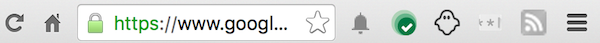 Chrome address bar and toolbar with RSS icon greyed out