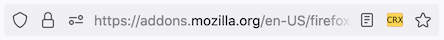 Firefox address bar with Extension Source Viewer icon