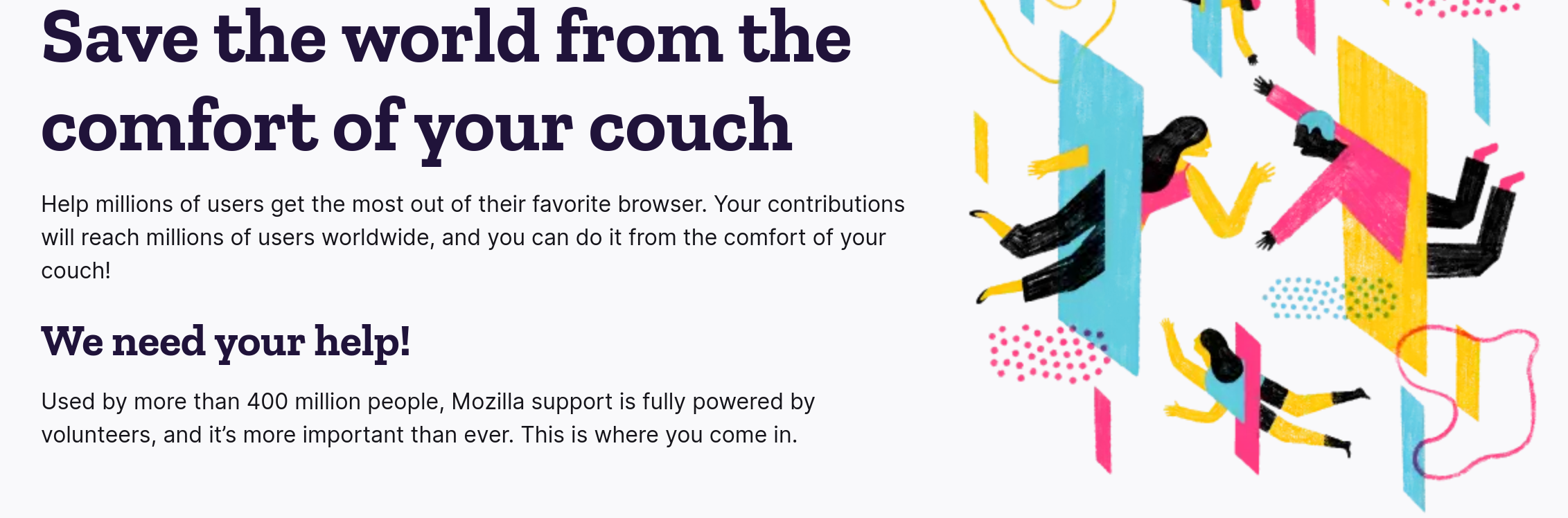 Screenshot of the Mozilla Contribute page